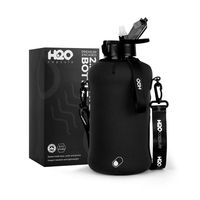 Jet Black - Classic -H2O Capsule 2.2L Half Gallon Water Bottle with Storage Sleeve and straw lid