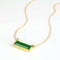 DANIQUE JEWELRY | May birthstone necklace, Green Onyx, with engraved bezel for name or secret message #may #birthstone #maybirthday #birthday #giftidea