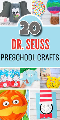 Celebrate read across America month, national reading month or dr seuss's birthday with these easy and fun dr seuss craft for preschoolers. These preschool crafts include the thing 1 and thing 2, The Lorax, cat in the hat, Horton the elephant, all theplaces you'll go, put me in the zoo, fox in socks. Many of the crafts come with free printable templates. Follow the easy instructions and make these dr seuss crafts at the daycare, preschool, in the classroom or at home.