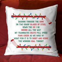 Hockey 14" x 14" Pillow Hockey Players Jingle All The Way