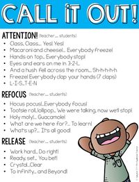 Call and response attention getters free resource- Love these!