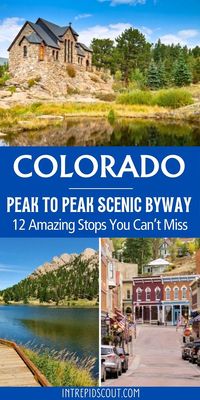 The Peak to Peak Scenic Byway is one of Colorado’s most beautiful drives, stretching 55 miles from Central City to Estes Park (or vice versa). Check out these must-see stops and hikes along the way for a memorable drive through Colorado’s high country.  #PeaktoPeakScenicByway #ColoradoRoadTrip #ScenicByways #ExploreColorado #PeaktoPeakDrive #ColoradoFallColors #ColoradoViews #RockyMountainScenery #PeaktoPeakAdventure #MountainRoads #ColoradoExploration #ColoradoPhotography #ColoradoNature #Co...