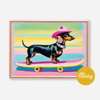 Dachshund Digital Print, Dog Nursery Decor, Dachshund Gift, Preppy Dog Art, Vet Office Art, Doxie Mom You will receive 4 high-quality JPG files with maximum dimensions below: ★ 3:4 ratio: Inches : 6x8 | 9x12 | 12x16 | 15x20 | 18x24 ★4:5 ratio: Inches : 4x5 | 8x10 | 16x20 ★ 5:7 ratio: Inches : 5x7 | 10x14 | 15x21 ★ 11:14 ratio: Inches : 11x14 ★HOW IT WORKS: -Available as a Printable order only -As soon as the payment is processed - you can find your file in your etsy account under you purchase -If you checked out as a guest Etsy will send you an email link to download the printable file. -You can print your files at home using sheets of white card stock or full sheet photo paper or at your local print shop. ★TERMS OF USE: Please note: * This is a downloadable instant files, no physical prin