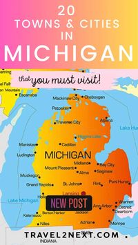 Michigan is filled with amazing towns and cities! From the bustling city of Detroit to the charming town of Traverse City, there's something for everyone. Check out Ann Arbor, Grand Rapids, Lansing, and so many more! Michigan is the place to be!