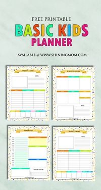 Get this free printable planner for your kids! They'll love to use the fun pages!