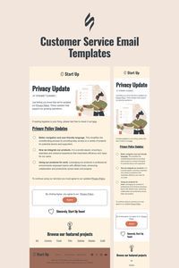 Announcement Email Template "Privacy Update" for Crowdfunding industry. Create eye-catching templates that leave a lasting impact.🌠🌟 Follow us on Pinterest for design and marketing hacks! 📈💌 #customerservice #stripoemail #emailtemplatedesign #emaildesign #emailmarketing #emailmarketingdesign