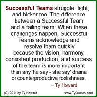 Successful Teams Quotes. Quote on Successful Teams. Teamwork Quotes. Team Building Quotes. Ty Howard. Workplace Quotes. motivational quotes. inspirational quotes. Motivation Magazine. Team Success. empowerment quotes. ( MOTIVATIONmagazine.com )