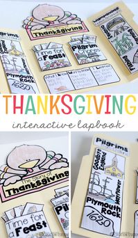 The Story of Thanksgiving is center stage for this interactive lapbook. Everything included will teach your preschool, pre-k and kindergarten students what the story is and why we celebrate it. Your learners will know the timeline of the trip, learn a variety of vocabulary words, compare their lives to pilgrim lives along with so many more interactive activities. #thanksgiving #thanksgivingstory #prek #preschool #kindergarten