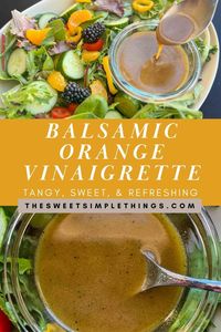 With its zesty citrus notes and rich balsamic undertones, this balsamic orange vinaigrette delivers a clean, crisp, and refreshing taste that pairs perfectly with green salads.