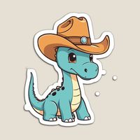 Get my art printed on awesome products. Support me at Redbubble #RBandME: https://www.redbubble.com/i/magnet/Cowboy-Hat-Dinosaur-Brontosaurus-by-Atlantico54/159436616.TBCTK?asc=u