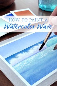 You have to see this masking fluid trick that makes painting sea spray and water splashes easy. This video tutorial shows step-by-step how to paint a crashing wave in watercolor.