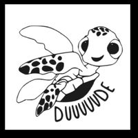 Made By Targhetta Custom Gifts Duuuude Baby Turtle Vinyl Decal Height Is About 3.6" Width Is About 4" Made With High Quality Permanent Vinyl Use Indoor Or Outdoor Waterproof This Decal Can Be Made Into Any Color (See Picture For Color Options) White/Lighter Colors Look Best On Car Windows. Black Doesn't Show Well.