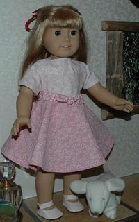 Short Sleeve Dress with Circle Skirt for American Girl Type 18 Inch Dolls