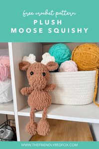 Looking for a lovable, squishy friend? This free moose crochet pattern, with its adorable dangly legs, works up quickly with blanket yarn—perfect for gifts or your own collection!