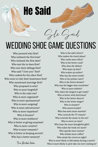 The Best Questions For the Wedding Shoe Game | He Said, She Said Shoe Game Questions | Bridal Shower  #bridalshower #weddingshoegame