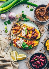 Vegetarian Stuffed Zucchini with Vegetables from the oven