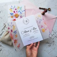 Vellum Sleeves Floral Invitation Logo Design for Summer - Etsy