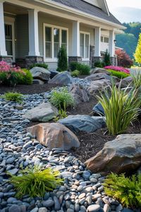 Add texture with ornamental grasses. They sway beautifully in the wind and require minimal maintenance.