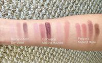 Swatches for cool toned eyeshadow palettes - Romand Dry Violet & Peripera Muteful Rose: AsianBeauty