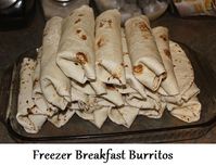 Freezer Breakfast Burritos.  Make and freeze for a quick breakfast.