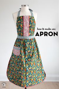 Learn how to make an apron with this free sewing pattern for an adult size apron. #sewing #apron #sewingforbeginners