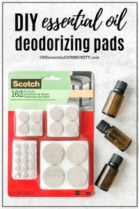 DIY essential oil deodorizing pads, gets rid of stinky smells and odors, fresh scent of essential oils for trash cans, closets, shoes, shoe bins, kids rooms, bedrooms, pantry, drawers, all deodorized using essential oils. Homemade DIY essential oil recipe, essential oil make & take, homemade gift, Young Living, doTERRA, Plant Therapy.