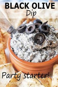 My Black Olive Dip recipe combines cream cheese with black olives for the perfect appetizer! Using a few simple ingredients, in the food processor this dip recipe is quick and easy to make. #oliverecipes #diprecipes #appetizer @sweetcaramelsunday