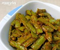 Stir fried Cluster bean curry with yoghurt and indian spices