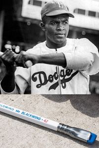 A legend both on and off the field, baseball player Jackie Robinson (1919-1972) was born on this day and is commemorated with this Volume 43 Pencil by Blackwing. #ReadWriteThinkDreamDo #JackieRobinson #blackwingpencil #blackwing #Levenger