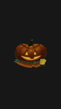 Spongebob Squarepants halloween episode pumpkin carving phone lock screen background