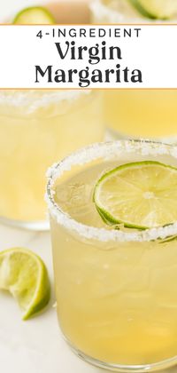 All the fun and flavor of a margarita with none of the booze. This virgin margarita is great for anyone who prefers this cocktail zero-proof, and it was a favorite of mine every time I was pregnant!