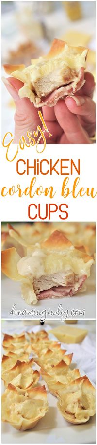 Chicken Cordon Bleu Cups – Easy Yummy Bite Sized Appetizer Recipe – Dreaming in DIY