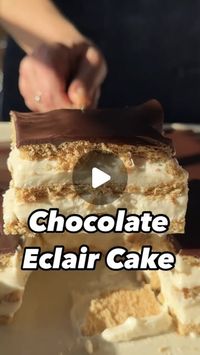 Cook's Country on Instagram: "An upgraded from-scratch version of Chocolate Eclair Cake!⁠
⁠
Ingredients:⁠
1 ¼ cups (8¾ ounces/248 grams) sugar⁠
6 tablespoons (1½ ounces/43 grams) cornstarch⁠
1 teaspoon salt⁠
5 cups whole milk⁠
4 tablespoons unsalted butter, cut into 4 pieces⁠
5 teaspoons vanilla extract⁠
2 tablespoons water⁠
1 ¼ teaspoons unflavored gelatin⁠
2 ¾ cups heavy cream, chilled⁠
14 ounces (397 grams) graham crackers⁠
1 cup (6 ounces/170 grams) semisweet chocolate chips*⁠
5 tablespoons light corn syrup⁠
⁠
*You can use 6 ounces of finely chopped semisweet chocolate in place of the chips.⁠
⁠
Instructions: ⁠
1. Combine sugar, cornstarch, and salt in large saucepan. Whisk milk into sugar mixture until smooth and bring to boil. Immediately reduce heat to medium-low and cook, continuing