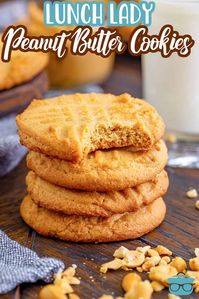 Bring back the nostalgia of your childhood with these Lunch Lady Peanut Butter Cookies. Easy and tasty ingredients help these cookies come together in no time and will remind you of a simpler time!