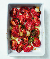 Slow-Roasted Plum Tomatoes with Garlic and Oregano