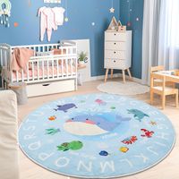 PRICES MAY VARY. 【Super soft for Comfy and Warm Feeling】This round ABC rug measures 47.2"x47.2"(120cmx120cm), large enough for kids to play games and toys.Made of faux wool material,making it extra soft and easy to clean.The surface of this cute kids play mat is ultra soft, fluffy, durable and skin-friendly, which can protect kids’ tender skin.It can decorate kid's rooms, home schools and nurseries,and increase the comfort of the space. 【Kids Whale Rug with Alphabet Design】This 4ft circle kids p