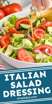 Italian Dressing is easy to make and comes together with ingredients already in your pantry. Making your own salad dressing is quick and allows you to control all the flavors and ingredients.