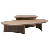 Arco Set of Two Walnut Dew Coffee Tables Designed by Sabine Marcelis For Sale at 1stDibs | sabine marcelis dining table