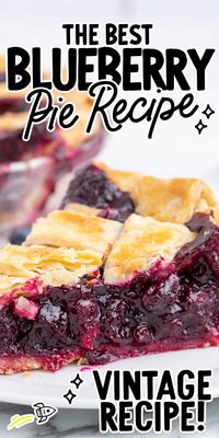 Get ready to enjoy a warm slice of blueberry pie packed with juicy blueberries and surrounded by a buttery, flaky crust.