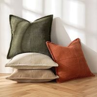 Amazon.com: MIULEE 4 Packs Corduroy Pillow Covers Throw Pillow Covers 18x18 with Splicing Super Soft Striped Pillow Covers Decorative Rust-Olive Green Throw Pillows Square Cushion Case 45x45 cm : Home & Kitchen