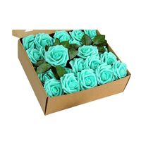 Artificial DIY Foam Rose Stems (50 pcs) - Turquoise