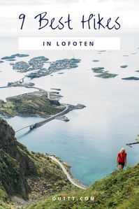 The Lofoten islands are lined with mountains that offer incredible views of the surrounding coastline and ocean. These mountains make for excellent day hikes and the nearby beaches are perfect for relaxing afterwards. #lofoten #norway #hiking #outtt