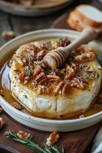 Indulge in a delightful culinary experience with this scrumptious Baked Brie with Honey and Nuts recipe. Perfect for special occasions or casual gatherings, this appetizer is both easy to prepare and bursting with flavor. Impress your guests this Christmas or Thanksgiving by serving up this savory baked brie appetizer that will leave everyone craving for more. Elevate your holiday entertaining with a delicious baked brie that combines the richness of cheese, the sweetness of honey, and the crunc