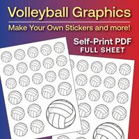 This is a digital download PDF so you can print and make your own stickers, cupcake toppers, invitations, year end banquet gifts, tournament goodies, etc. Great to get everyone in the team spirit! Volleyballs are in a few sizes on a full sheet and can be printed at any size.