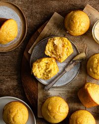 Whip up a batch of easy homemade sourdough corn muffins for a delightful treat. Enjoy the perfect balance of softness and tender texture in every bite. 