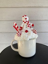 Snowman Peppermint Coffee Mugs, Peppermint Decor for Tiered Tray Decor, Photo Prop, Snowman Coffee Mugs for Coffee Bar, Snowman Decor - Etsy