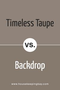 Timeless Taupe SW 9579 and Backdrop SW 7025, both from Sherwin Williams, are unique in their own ways. Timeless Taupe is a soothing mix of brown and gray, giving a warm and cozy vibe to any space. It’s perfect for creating a soft, welcoming atmosphere in rooms where you want to relax. This color brings a sense of calm and comfort, making it ideal for living rooms or bedrooms.