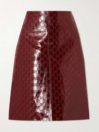 GUCCI Embossed crinkled patent-leather skirt | NET-A-PORTER