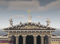 Close up of the portico of the neoclassical cathedral build I did. #minecraft #europe #vilnius #neoclassical #architecture