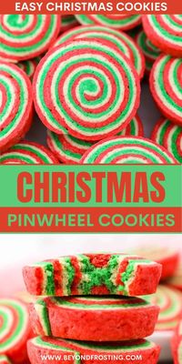 These festive and easy Christmas Pinwheel Cookies are dyed vibrant red and green and instantly brighten up a holiday cookie platter! 